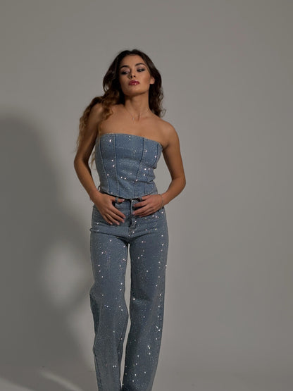 Дънки с камъни Glam