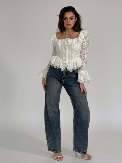 Дантелена блуза корсет Leyla