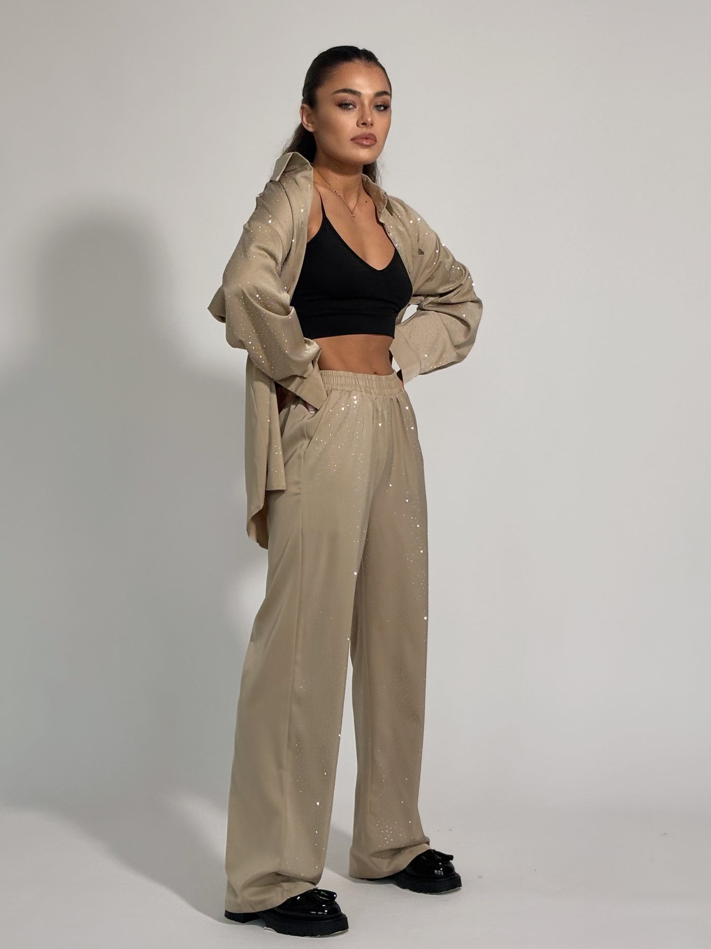 Сатенен комплект Ohara с камъни