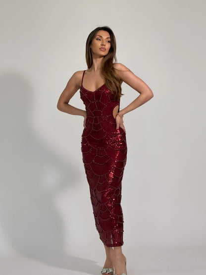 Рокля Arielle с пайети и перли