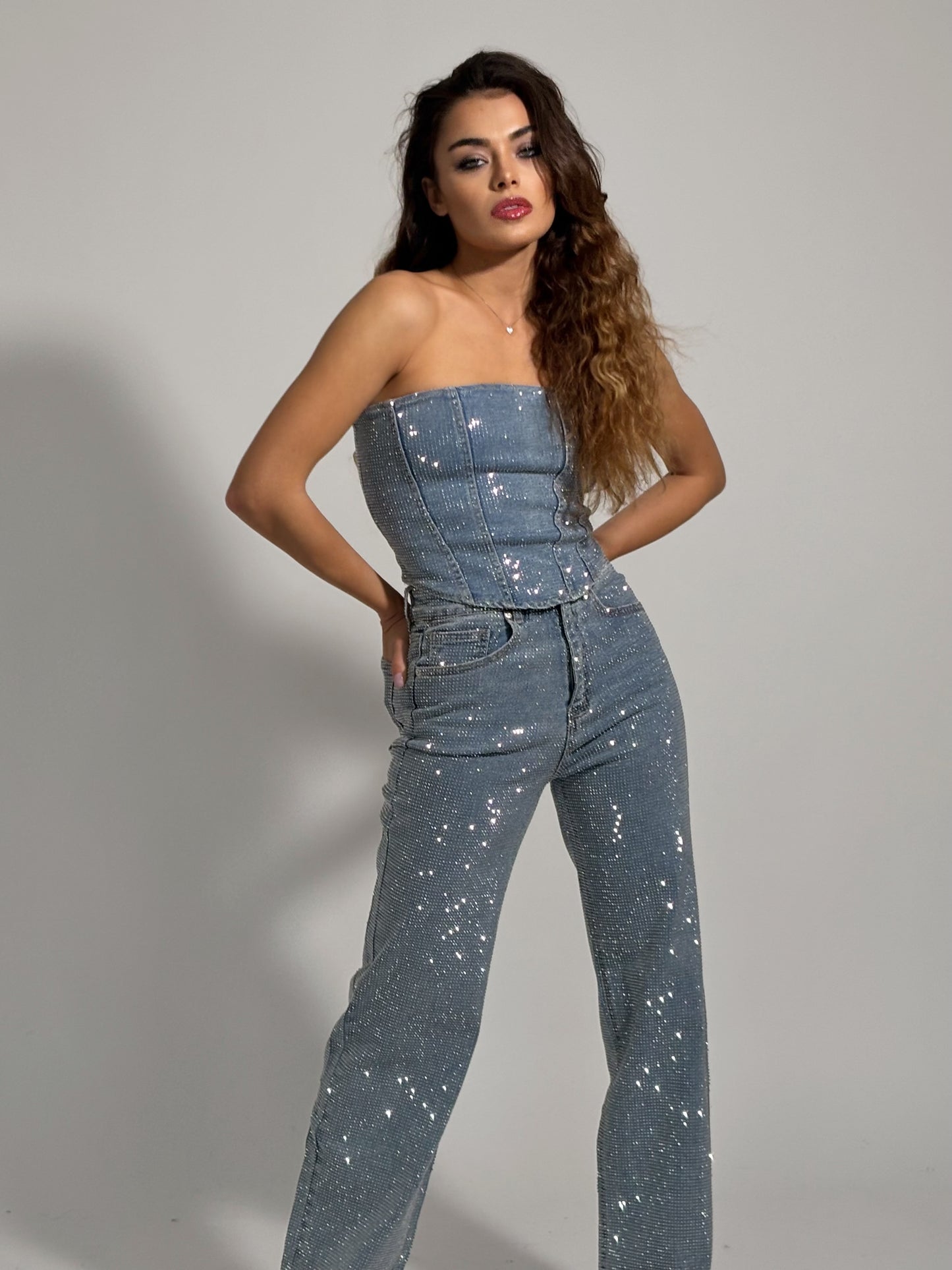 Дънки с камъни Glam