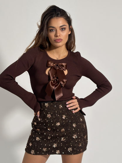 Боди Anisa с подвижни сатенени панделки