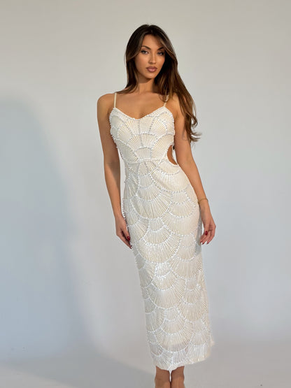 Рокля Arielle с пайети и перли