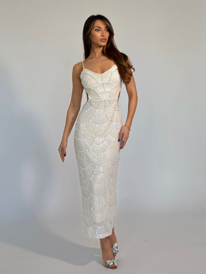 Рокля Arielle с пайети и перли