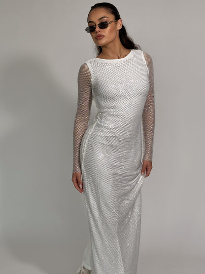 Рокля Beatrisa от мрежа с блясък