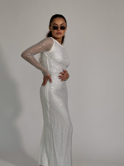 Рокля Beatrisa от мрежа с блясък