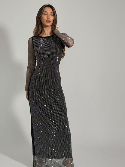 Рокля Beatrisa от мрежа с блясък