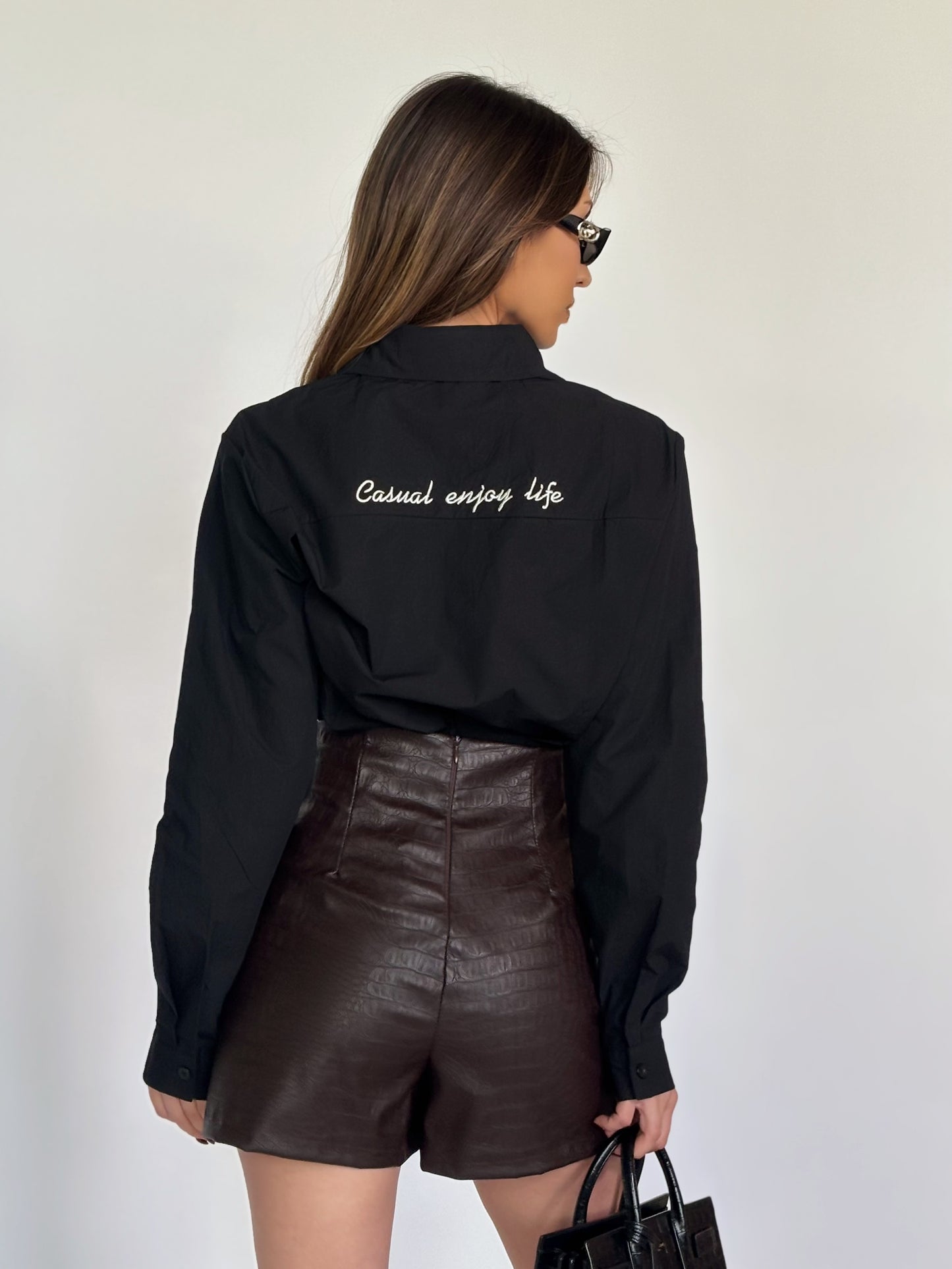 Кожена пола-панталон Dora с цепка