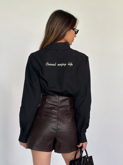 Кожена пола-панталон Dora с цепка