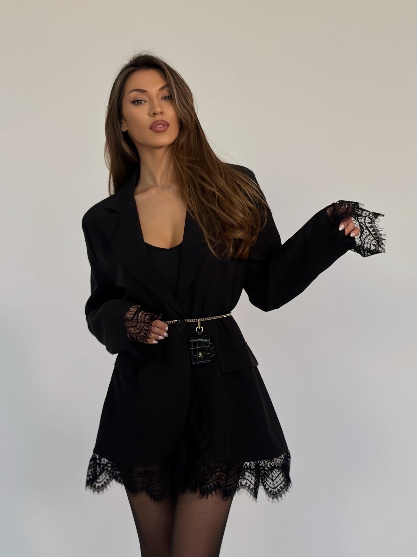 Дълъг блейзър Bellisa с дантела