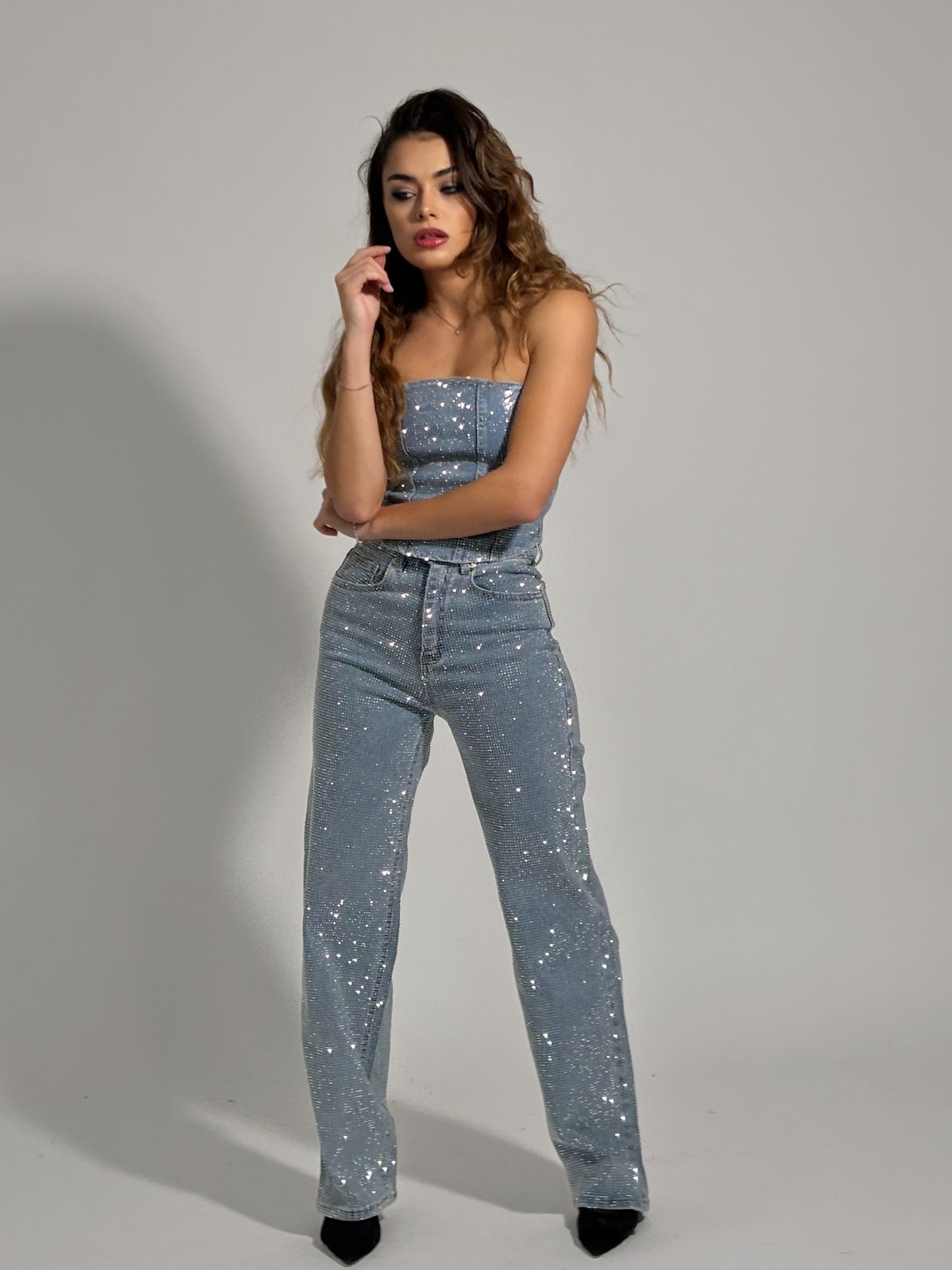 Дънки с камъни Glam