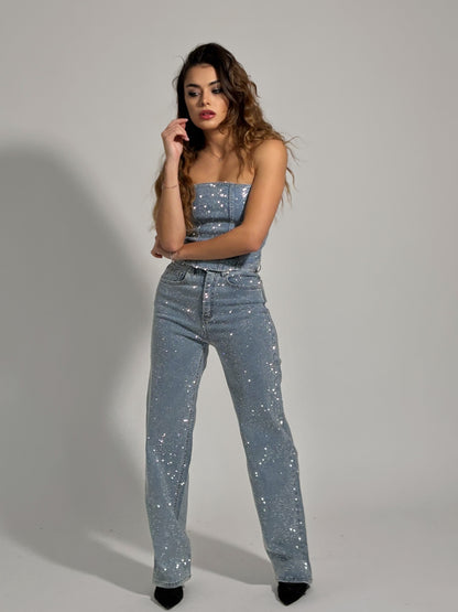 Дънки с камъни Glam