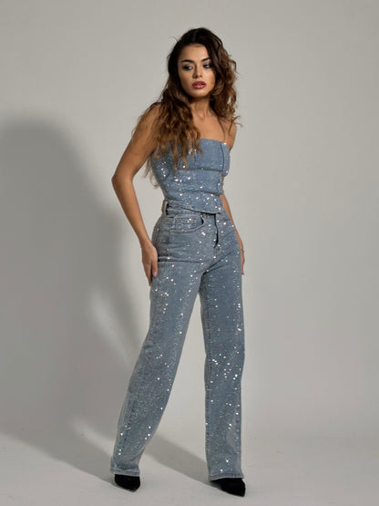 Дънки с камъни Glam