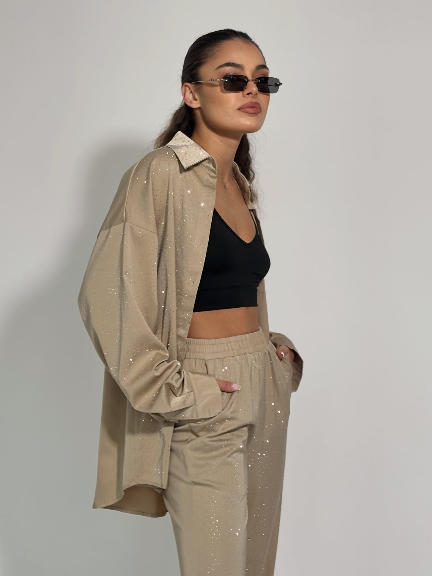 Сатенен комплект Ohara с камъни