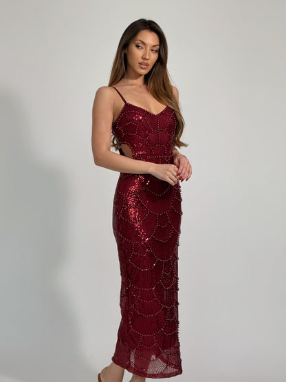 Рокля Arielle с пайети и перли