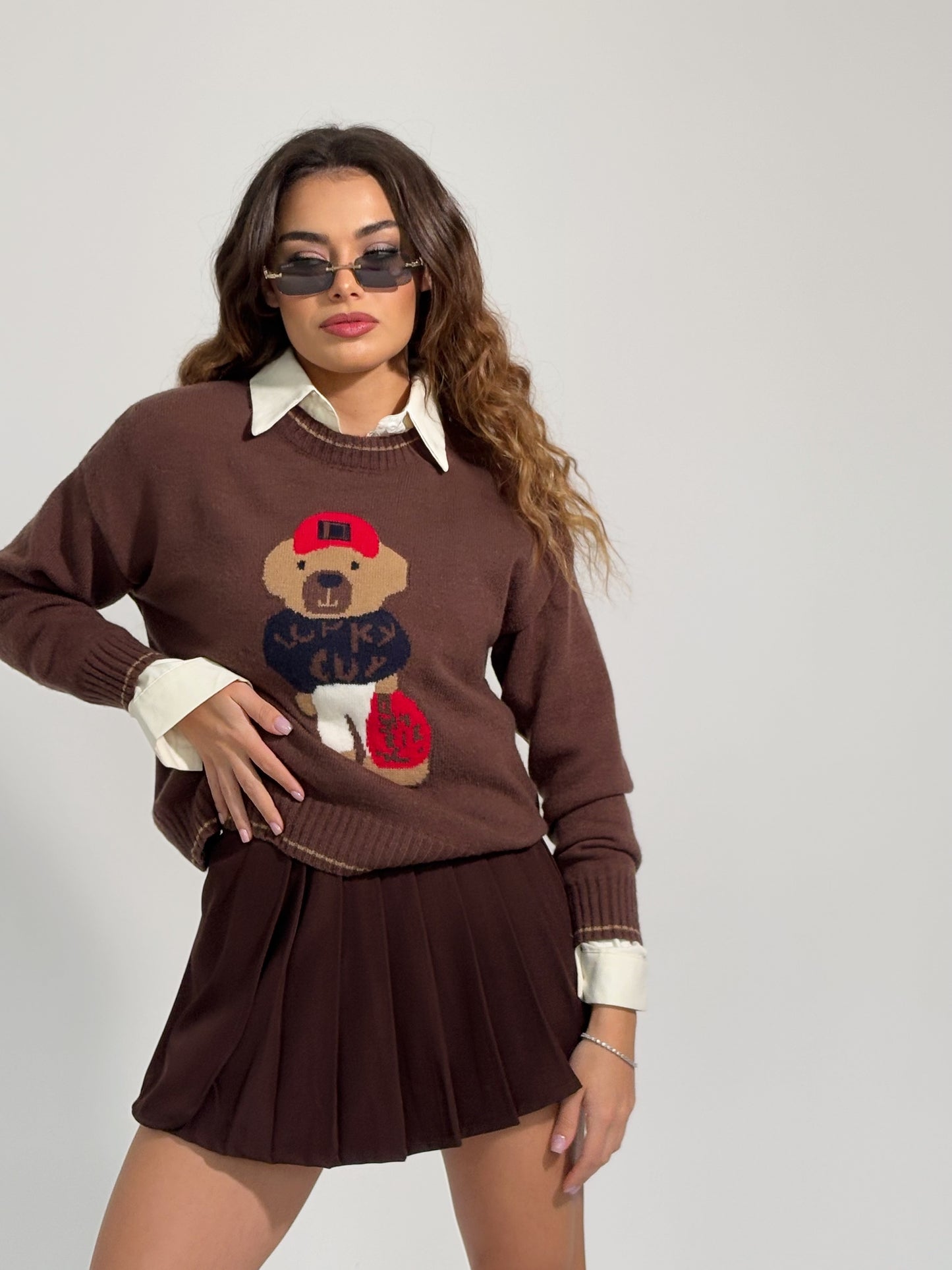 Pulover Fancy Bear cu lana