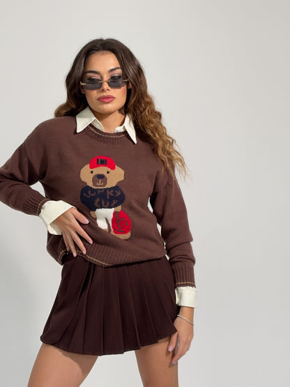 Пуловер Fancy Bear с вълна