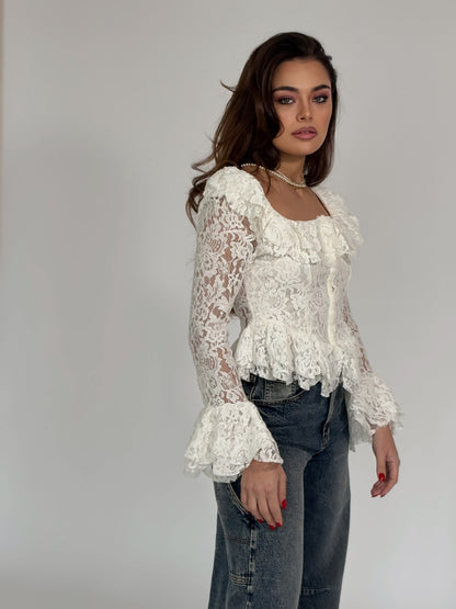 Дантелена блуза корсет Leyla