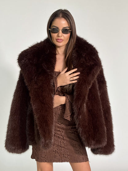 Палто с косъм Veronik