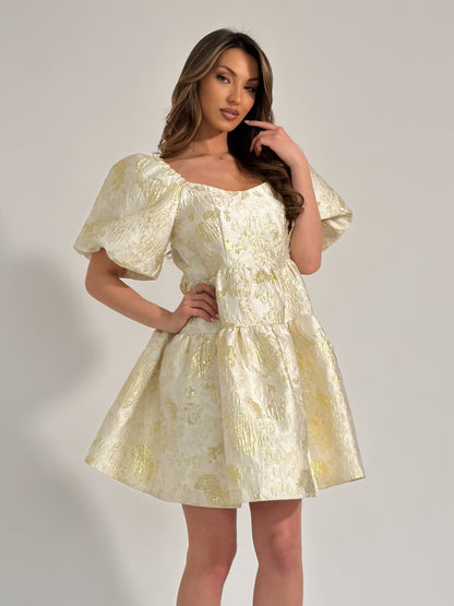 Glamour dress with gold effect