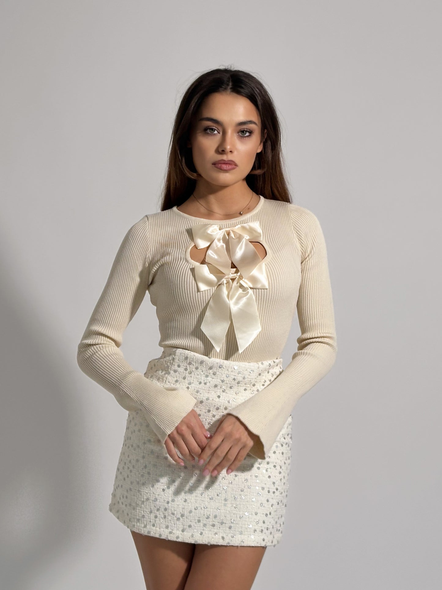 Боди Anisa с подвижни сатенени панделки