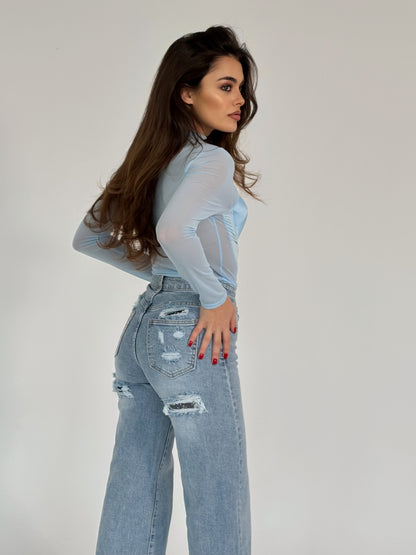 Боди Extravaganza с тюл и сатен