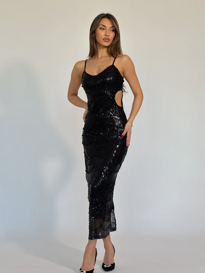 Рокля Arielle с пайети и перли