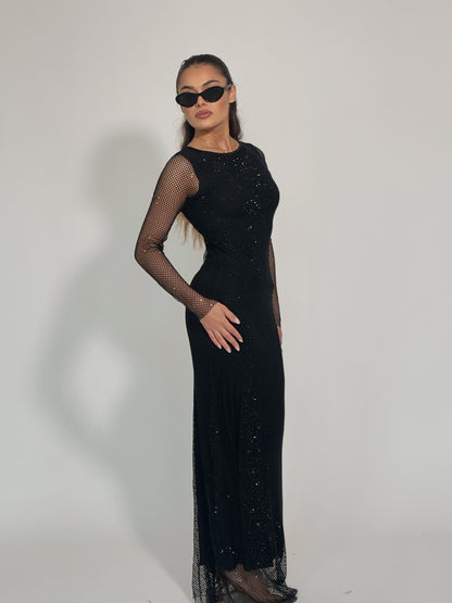 Рокля Beatrisa от мрежа с блясък