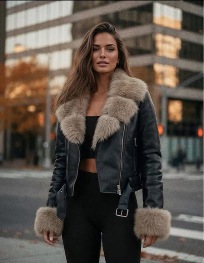 Кожено яке с пух Beta