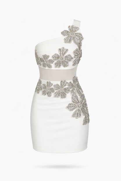 Rochie bandaj Gladys cu flori de piatră