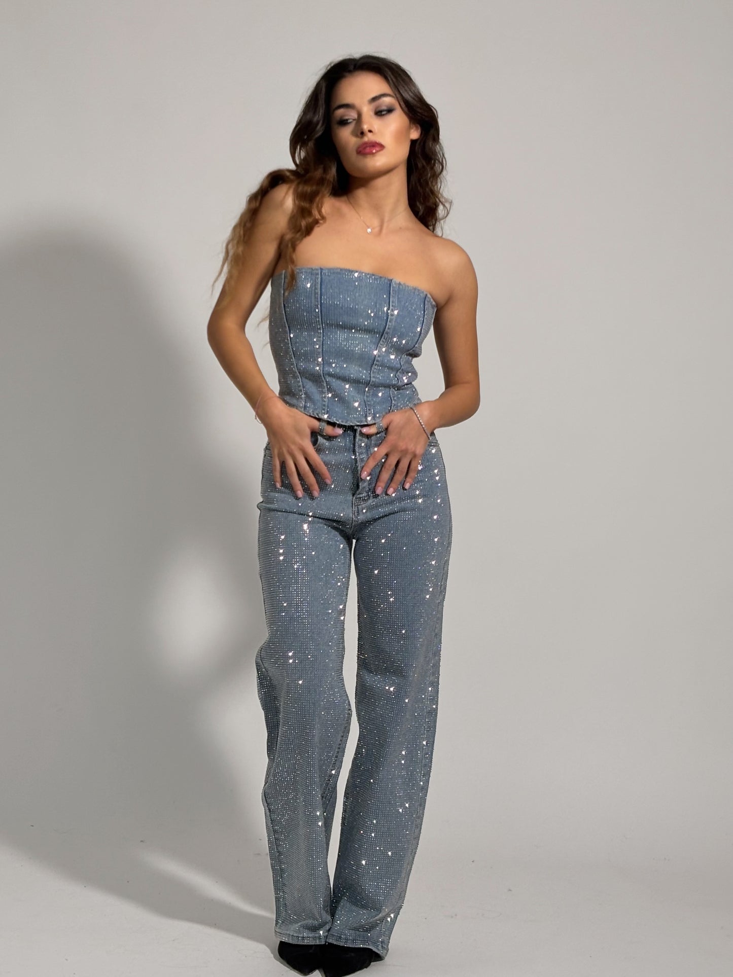 Дънки с камъни Glam