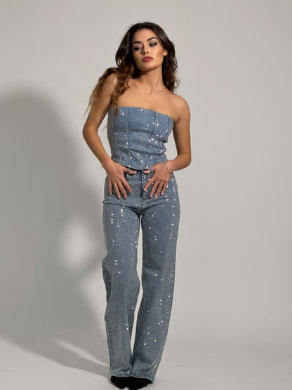 Дънки с камъни Glam