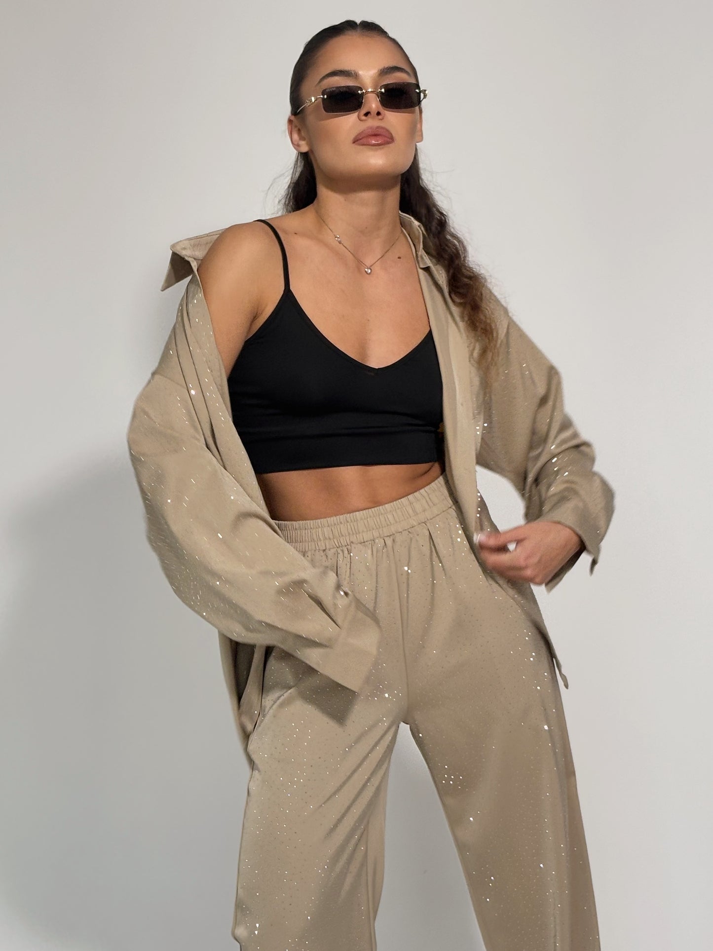 Сатенен комплект Ohara с камъни