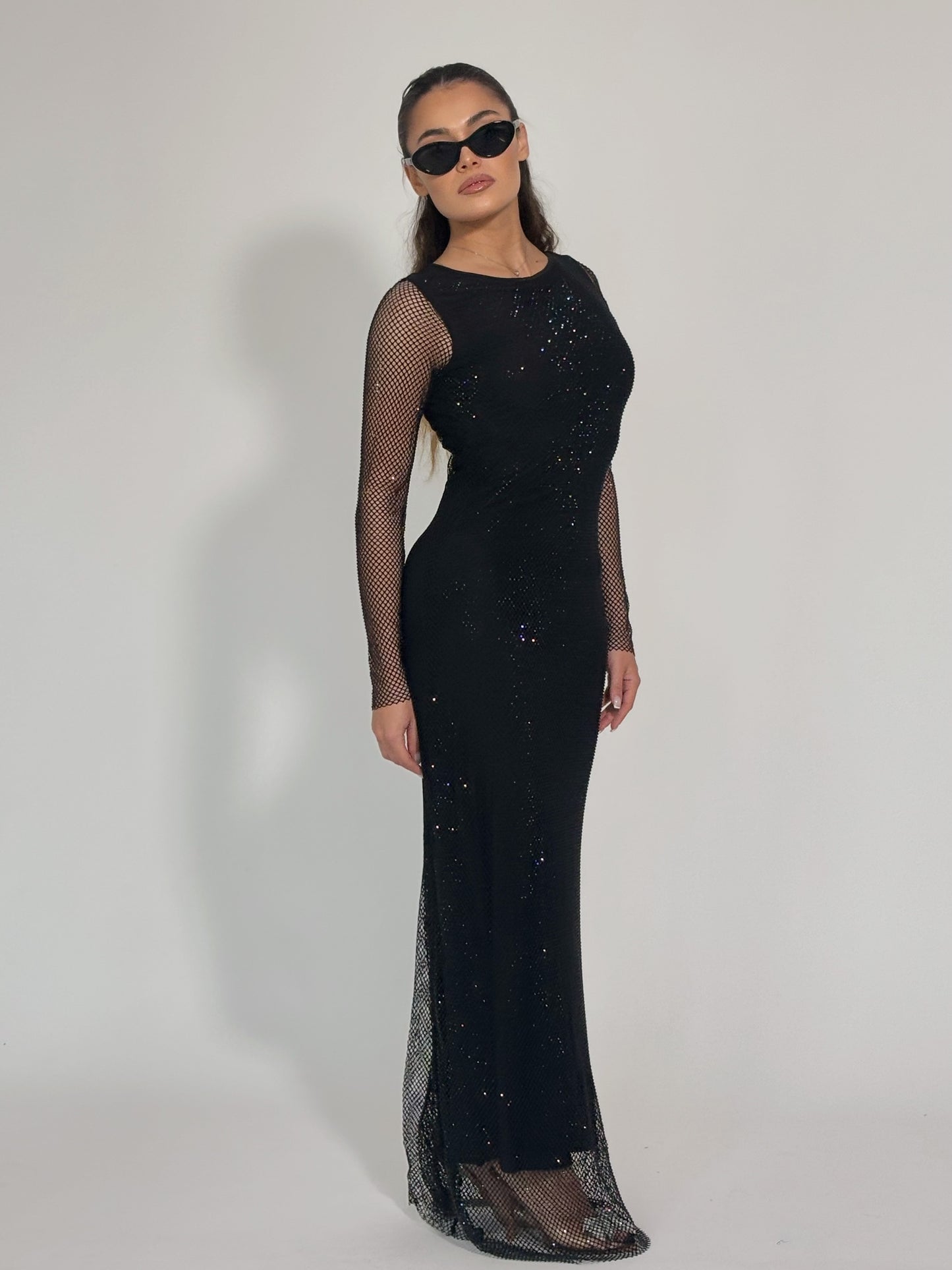 Рокля Beatrisa от мрежа с блясък