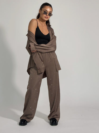 Сатенен комплект Ohara с камъни