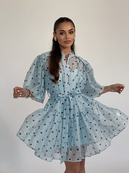Къса рокля на точки Polka