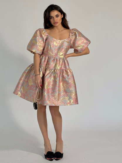 Glamour dress with gold effect