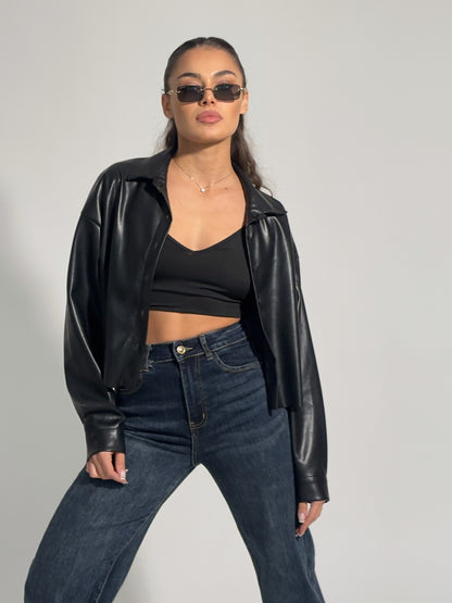 Кожено яке тип риза Violi