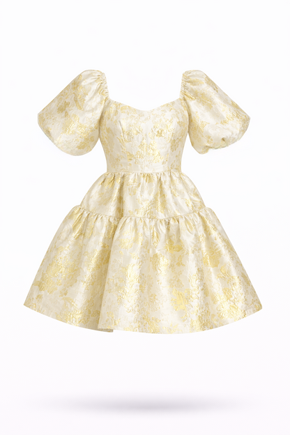 Glamour dress with gold effect