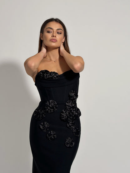 Бандажна рокля Emily с рози