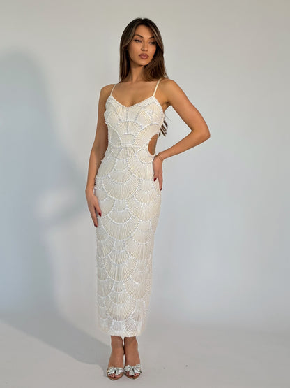 Рокля Arielle с пайети и перли