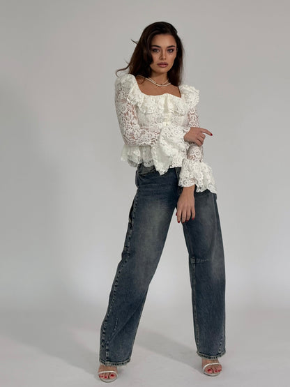 Дантелена блуза корсет Leyla