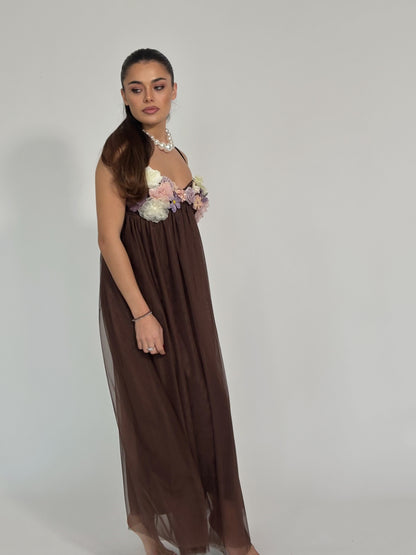 Rochie Vella din tul cu flori