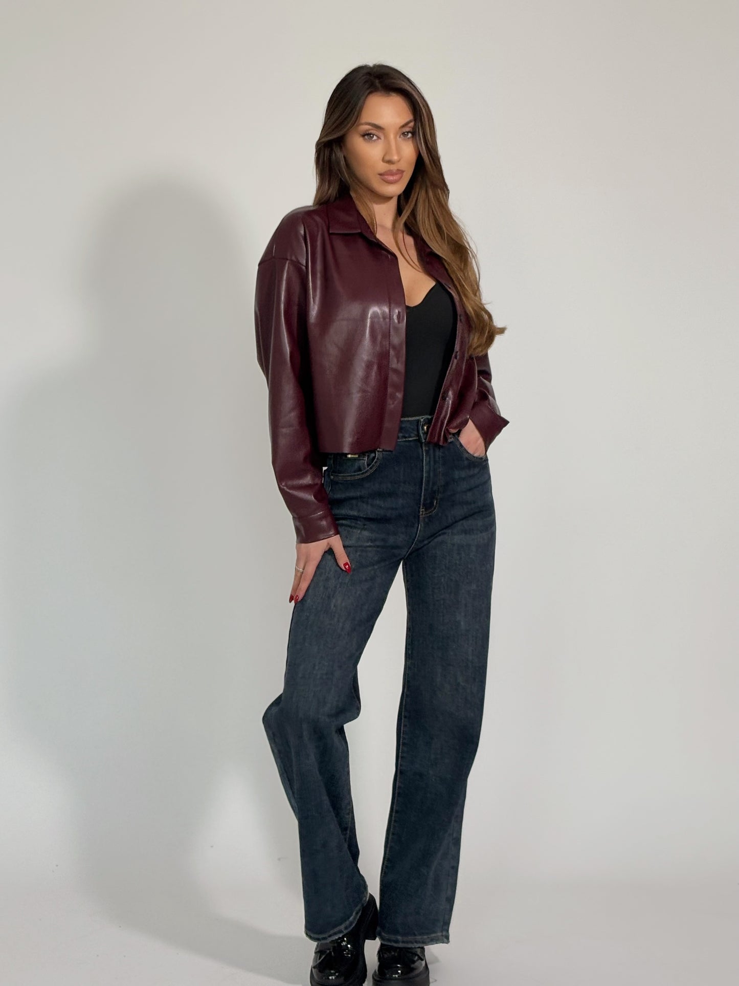 Кожено яке тип риза Violi